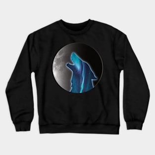 Aurora Borealis Wolf Crewneck Sweatshirt